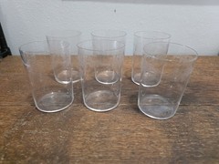 Fry Art Glass Optic Grapevine Crystal Juice Glasses Set Of 6