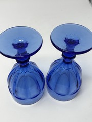 Duratuff Libbey Light Blue Gibralter 7” 10oz Water Goblets STEMWARE. Set of 2