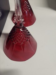 NEW IN BOX Pair Longchamp Ruby Red 25th Anniversary Martini Cocktail Glasses