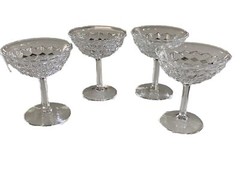 Lot Of Fostoria American Clear Cubist-Champagne/Martini Glasses Stem (2056)