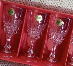 Vtg.Cristal D’Arques Durand Set Of 6 Pompadour Glasses 17 Cl, 24%Lead Crystal OB
