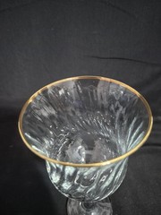 CIRCLEWARE MAXIM SEITL GOLD RIM GLASSES WATER GOBLETS SET OF 3