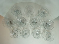 Vtg 11 piece Ice Cream Sundae Cups Glass 4 small, 7 large Clear Glass Tulip