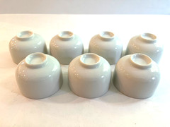 Lot of 7 Solid White Porcelain 4 oz Sake Cups