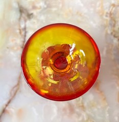 Vintage L.E. Smith Moon & Stars Ruby Red Amberina Goblets Set of 2 UV Glow