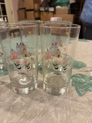 Lot Of 8 Vintage Heartland International Pattern Glasses 12 Oz