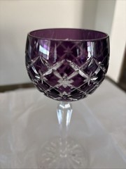 Crystal Arabella ONE Cut to Clear Hock Wine Glass 8 1/4” Amethyst Purple