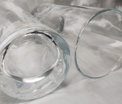 🥛Set 2 Pinch Dent Thumbprint Tumbler Heavy Thick Bottom Clear Glasses Barware