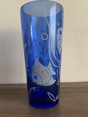 Vintage Hazel Atlas angel fish ritz blue cocktail shaker 2 Glasses 30s heavy