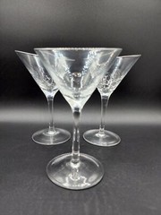 Pier 1 Reflections crackle angled martini Glasses set of 3