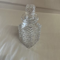 EAPG Daisy & Button Decanter Bottle w/Stopper 6.5″ Damaged Stopper