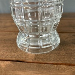 Sklo Union Czech Highball Tumbler Glass Set of 2 Waffle Block Heavy 5 3/4″ Tall