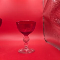 Vintage Morgantown Golf Ball Spanish Red 4 1/8″ Cocktail Goblet
