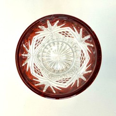 💠 EAPG US Glass Diamond And Sunburst Ruby Flashed Tumbler No. 15018