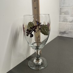 4 Libbey Fall Leaves 7″ Water Wine Glass Goblet Autumn Leaf Glassware.