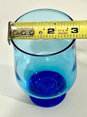 4 VTG Anchor Hocking Tivoli Blue Laser Blue or Flair Footed Tumblers Low Ball