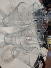 Vintage Paşabahçe Palaks 12 oz Glasses Tumblers Set of 9 Paneled Turkey