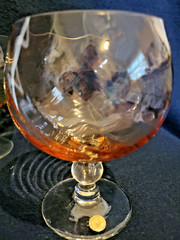 Handblown Brandy Goblet Romania Avitra Multicolored Twisted 4pc NEW