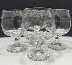 Vintage Set of 4 Libbey Chivalry Clear Brandy Snifters Cognac Glasses Rare!
