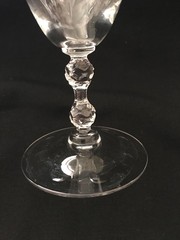 Vtg Pair Cambridge Etched Glass Water / Ice Tea /Wine Drinking Glasses Lucia