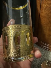 Culver Antigua 22K Gold Highball Glasses Vintage Mid Century Signed Barware
