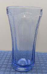 4 Indiana Glass 15 oz Recollection Madrid Blue Glass Tumbler Glasse New Box vtg