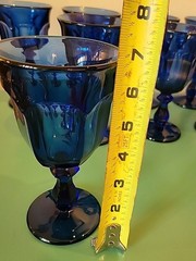 Imperial Old Williamsburg Deep Blue Water Goblets 6 1/2″ Set Of 12 Vintage