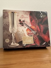 VTG Longchamp Crystal d’Arques 24% Lead Crystal Four Wine Champagne, Glasses New