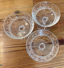 Lot Of 3 Waterford Crystal Lismore Tall Sherbert Champagne Glasses -4 1/8″ EC