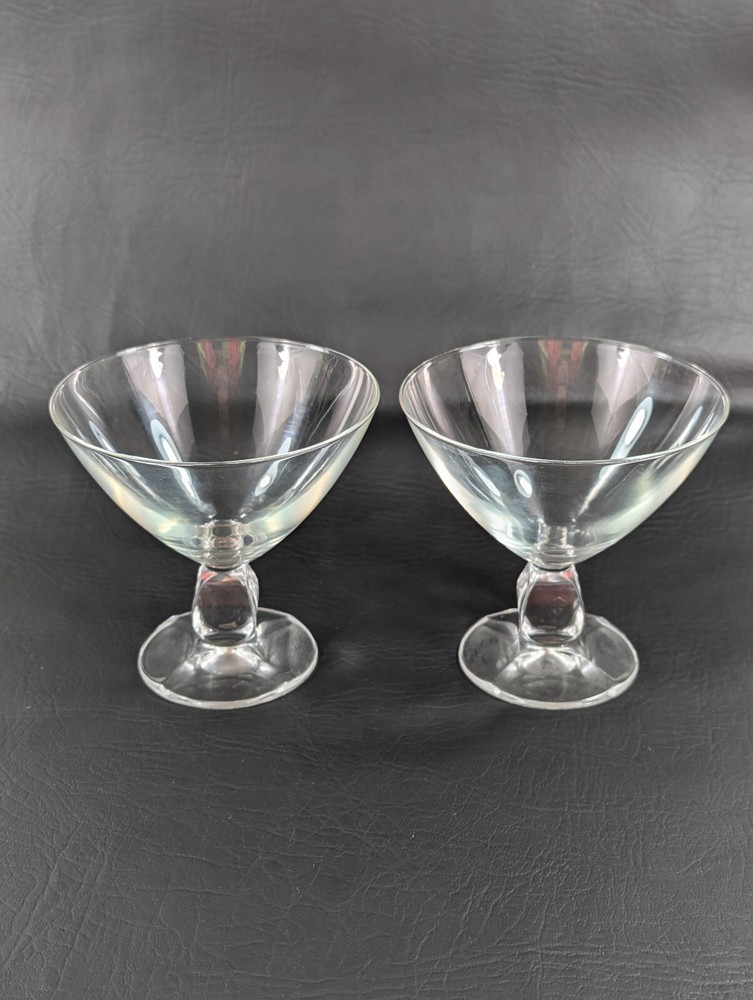 Set of 2 Schott-Zwiesel Conte Clear Champagne/Tall Sherbet Crystal Glasses 1990s