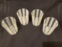 Consolidated Glass Criss Cross Tumblers 4 Opalescent White 3 /4″