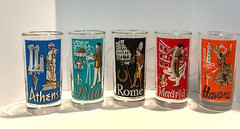 Libbey Set of 5 Vintage International Cities of The World Highball 5.6″ Glasses