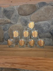 MCM Set Of 8 Libbey Barware Gold Medallion Trim Opera Lowball Cocktail Glasses