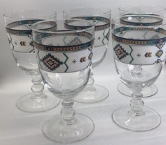 Studio Nova Adirondack Iced Tea Glass Goblet Wine Drinkware Southwest Set of 5