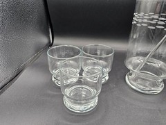 Princess House Crystal Cocktail Set #407 Mixer Shot Glasses Stirrer Vtg Barware