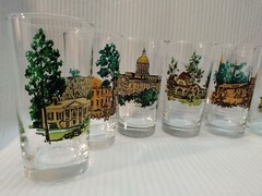 Vintage Libbey Wilbur G Kurtz Atlanta Historical Sites Highball Glasses Set of 8