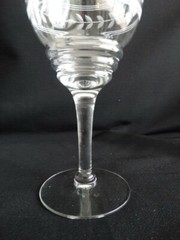 Imperial Glass Clear Grey Cut Glass Horizontal Lines Plant Water Goblet 451 EUC