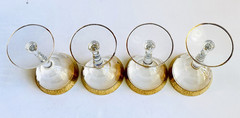 Tiffin-Franciscan 24K Gold Rimmed Rambler Rose Wine/Cordial Glasses (4) – 5 3/8″