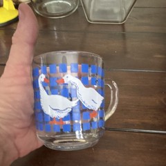 Carlton Ducks Clear Glass Mug / Cup – 3 1/2″ x 3″ – 1982 Vintage