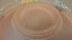 Rare Tiffin Glass Pink Satin Handpainted Compote Art Deco Back Painted & Gilded