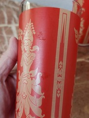 5 Vintage MCM Culver Red Gold Siam Thai Goddess High Ball Glasses Tumblers 60s