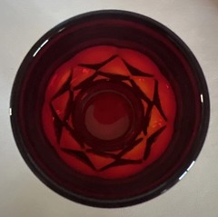 Set of 4 Vintage Anchor Hocking Ruby Red Georgian Honeycomb Tumblers 3.5”