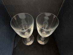 Set of 2 Mikasa Parthenon Frost Iced Tea Wine Glasses 7 3/8″ Frosted Column Stem