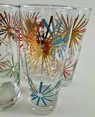 MCM Set 5 ATOMIC ASTERISK Highball Glasses Bartlett Collins Russel Wright