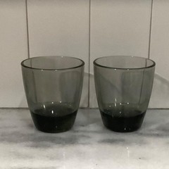 Libbey Classic Smoke Gray Double Old Fashioned Glasses Set of 2 Lowball Tumblers