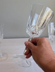 4 Vintage Block Crystal Olympic Water Glasses | Wine Goblets 8″ Poland