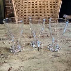 Set of 3 Anchor Hocking Berwick Boopie 4 oz Cordial, Juice, Wine, Glasses 4.5”