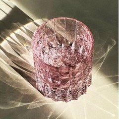Set Of 2PCS Crystal Glasses Rock Whiskey Set Glass Cut Stars Green&Pink 8oz