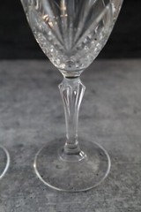 2 Cristal de Flandre Crystal Wine Cordial Cocktail Glasses Salzburg Pattern