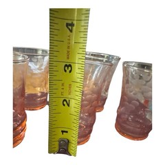 Vintage Pink Etched Grape Juice Glasses – Set of 5